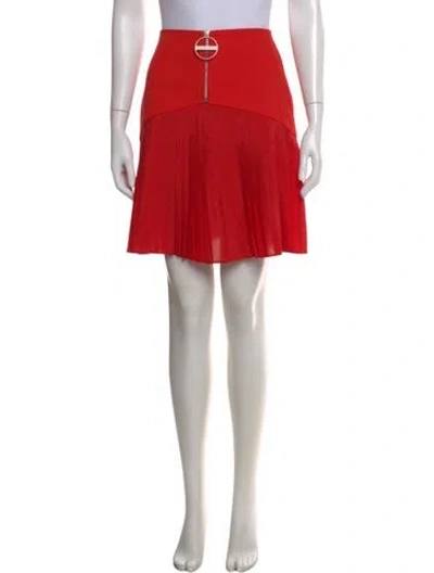 Pre-owned Givenchy Pleated Accents Mini Skirt In Red