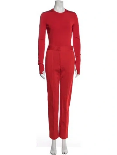 Pre-owned Givenchy Pleated Accents Pant Set In Red