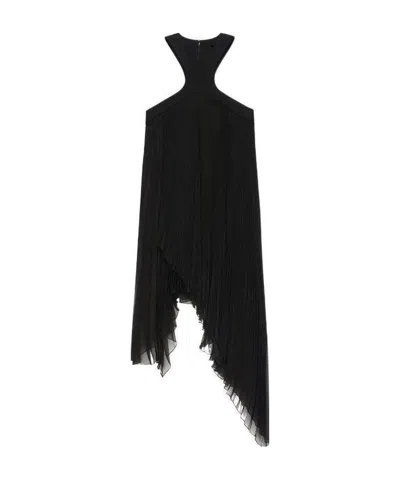 Givenchy Pleated Asymmetric Dress In Black