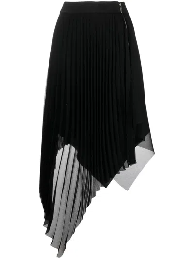 Givenchy Pleated Asymmetric Skirt In Black