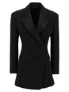 Givenchy Double-breasted Silk-blend Satin-trimmed Wool-twill Blazer