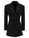 Givenchy Double-breasted Silk-blend Satin-trimmed Wool-twill Blazer In Black