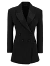 Givenchy Pleated Back Blazer With Satin Accents In Black
