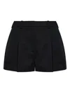 Givenchy Wool Bermuda Shorts Front Pleats Belt Loops In Black