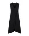 Givenchy Pleated Buttoned Cady Dress In Black