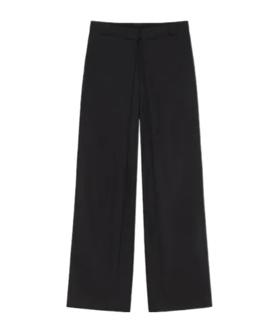 Givenchy Pleated Canvas Wide Trousers In Black