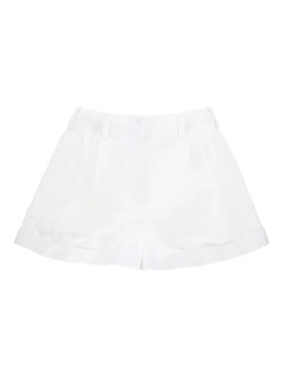 Givenchy Pleated Cotton Shorts In White