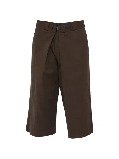 Givenchy Pleated Cotton-blend Shorts In Brown
