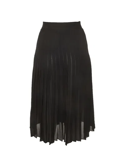 Pre-owned Givenchy Pleated Crepe Mini Skirt In Black