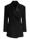 Givenchy Double-breasted Silk-blend Satin-trimmed Wool-twill Blazer
