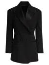 Givenchy Double-breasted Blazer With Pleated Back In Black