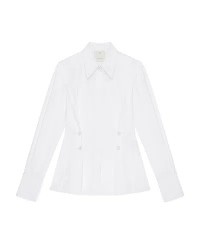 Givenchy Pleated Effect Poplin Shirt In White