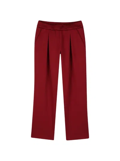 Givenchy Kids' Pleated Logo-embroidered Track Pants In Red