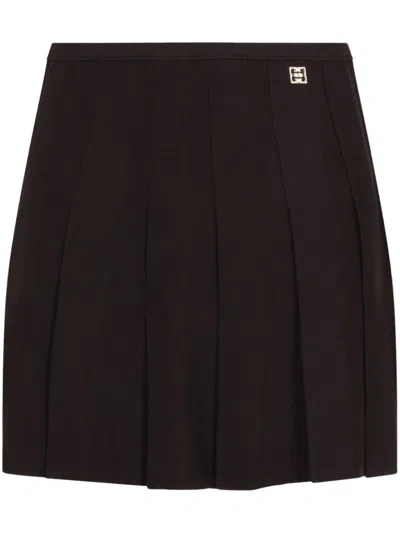 Givenchy Pleated Mini Skirt In Brown