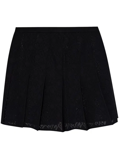 Givenchy Monogram 72 Jacquard Pleated Mini Skirt In Black