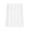 Givenchy A-line Skirt With Embroidered Perforated Pleated Design In White