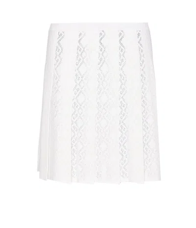 Givenchy Pleated Monogram Skirt In White