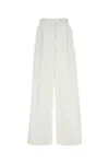 Givenchy White Pleated Cotton Trousers