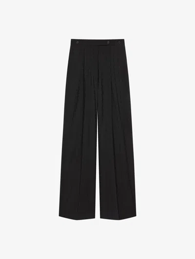 Givenchy Pleated Pants In Monogram 72 Jacquard In Black