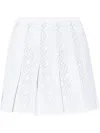 Givenchy Pleated Pointelle Knit Skirt With Ribbed Waistband In White