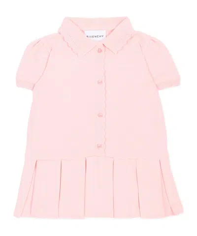 Givenchy Pleated Scalloped-trim Dress In Pink