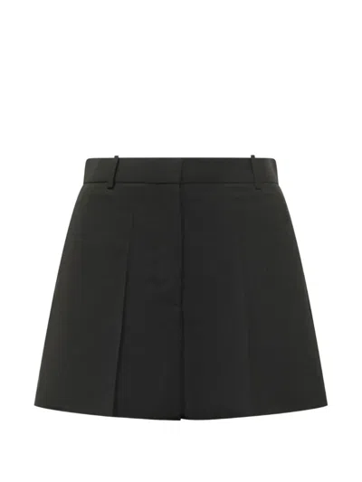 Givenchy Wool Blend Pleated High Waist Shorts In Black