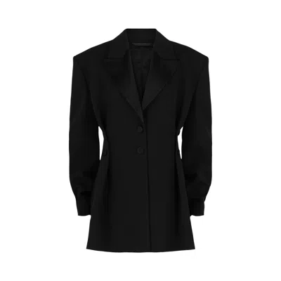 Pre-owned Givenchy Pleated Single Breasted Blazer 'black' | Women's Size 42