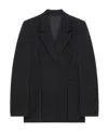 Givenchy Pleated Single-breasted Wool Blazer In Black