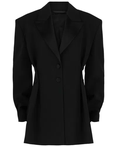 Givenchy Pleated Single-breasted Blazer In Black