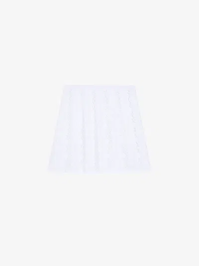 Givenchy Pleated Skirt In Monogram 72 Jacquard In White