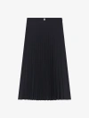 Givenchy Pleated Skirt In Wool With 4 Detail In Black