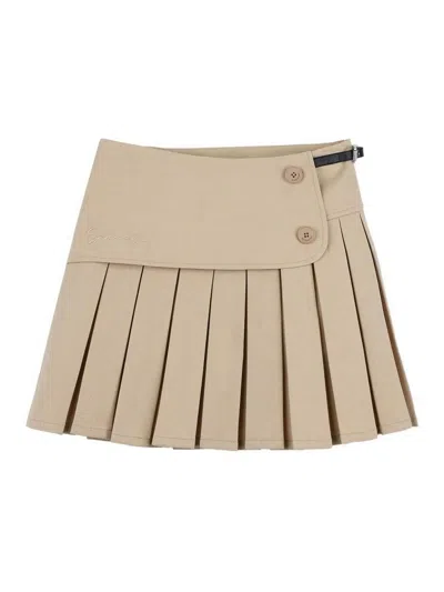 Givenchy Kids' Pleated Skirt In Neutral