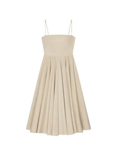 Givenchy Pleated Sleeveless Midi Dress In Neutral