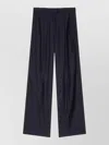 Givenchy Double Pleat Striped Pants In Wool In Blue