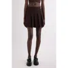 Givenchy Pleated Sweater Miniskirt In Russet Brown