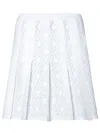 Givenchy A-line Skirt With Embroidered Perforated Pleated Design In White