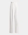 Givenchy Womens White Pleated Two-slip-pockets Wide-leg High-rise Cotton Trousers In White