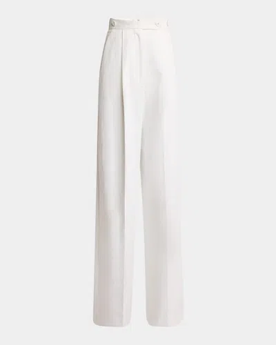 Givenchy Pleated Wide Leg Trousers In White