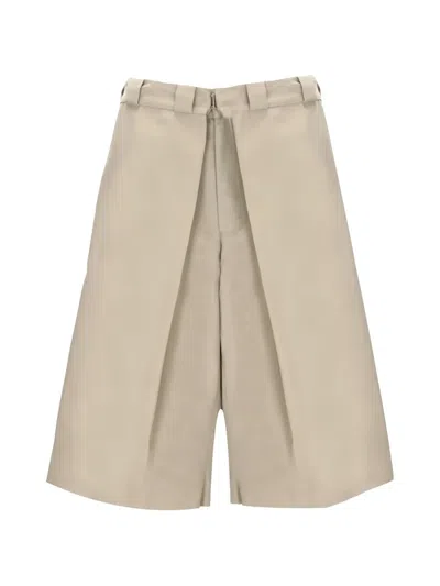 Givenchy Pleated Wide-leg Shorts In Brown