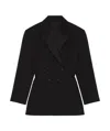 Givenchy Double-breasted Silk-blend Satin-trimmed Wool-twill Blazer In Black