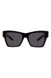 Givenchy Eyewear Rectangle Frame Sunglasses In Shiny Black / Smoke