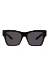 Givenchy Eyewear Rectangle Frame Sunglasses In Shiny Black/smoke