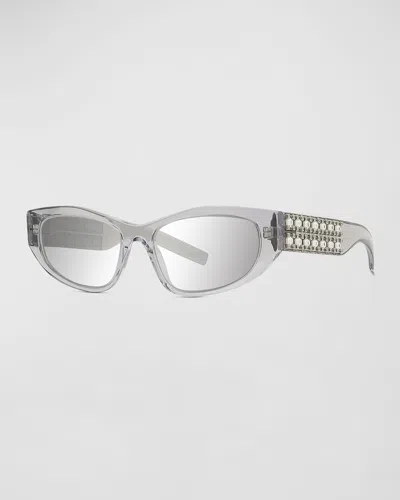 Givenchy Plumeties Crystal & Acetate Cat-eye Sunglasses In Gray
