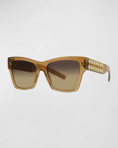 Givenchy Plumeties Crystal & Acetate Square Sunglasses In Sbeig Smkg