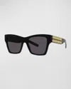 Givenchy Eyewear Rectangle Frame Sunglasses In Sblk Smk