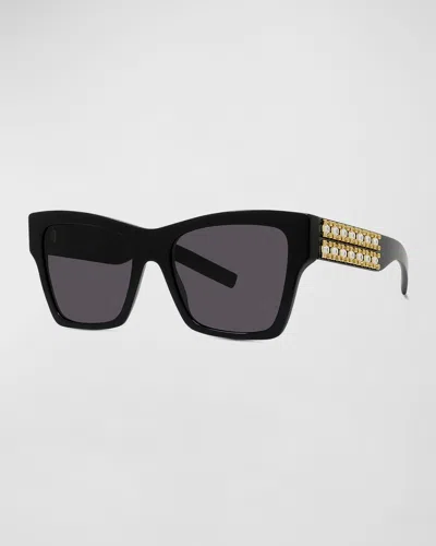Givenchy Plumeties Crystal & Acetate Square Sunglasses In Black