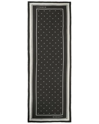 Givenchy Plumetis Oblong Silk Scarf In Black