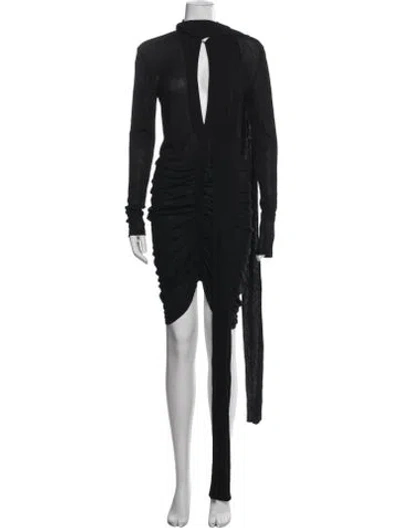 Pre-owned Givenchy Plunge Neckline Mini Dress In Blue
