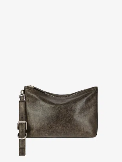 Givenchy Pochette Voyou En Cuir Vieilli In Green