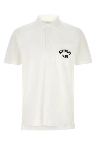 Givenchy Men Pocket Embroidery Polo Shirt In White